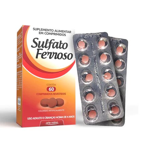 SULFATO FERROSO CX 60 COMPRIMIDOS - ARTE NATIVA